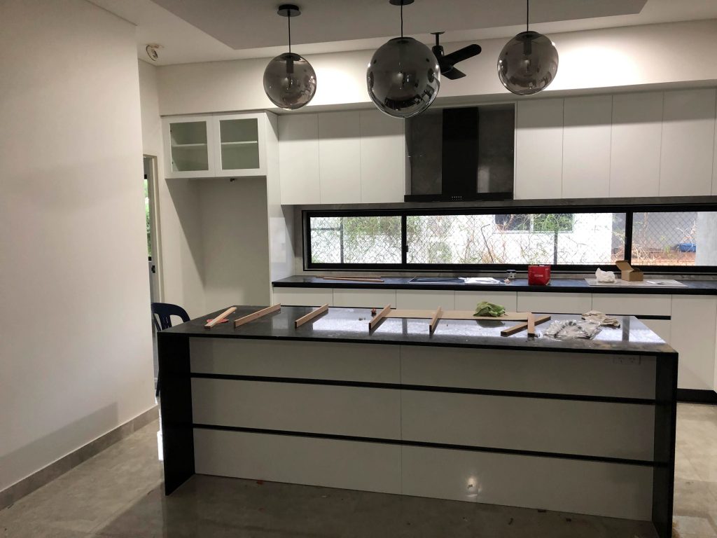 Modern kitchen with minimalist design.